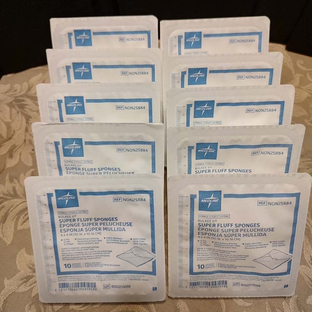 ⚕️⛑️⚕️ New Sealed Super Fluff Cotton Gauze Sponges - Box of 10